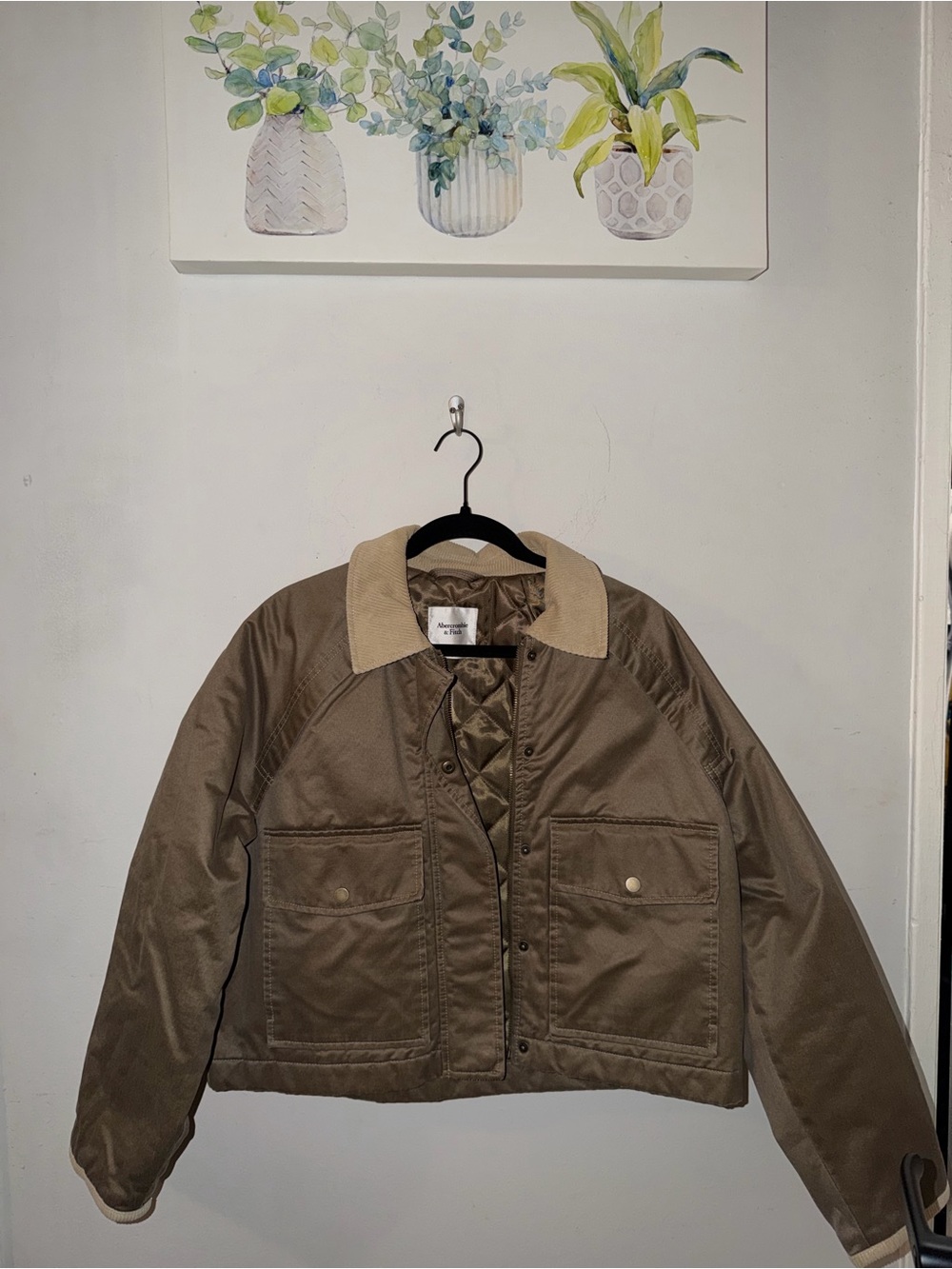 Abercrombie & Fitch Brown Utility Jacket with Corduroy Collar
